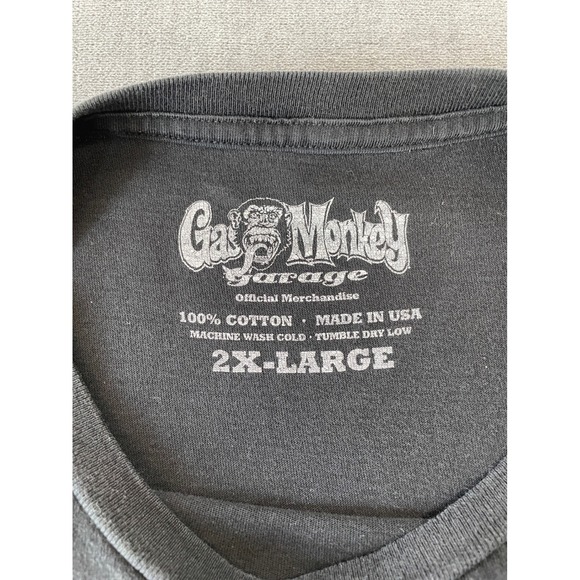Gas Monkey Garage T‎ Shirt Mens 2XL Black Black Hot Rod Car Club Streetwear USA - Picture 4 of 9